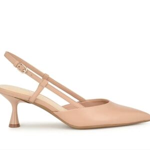 Nine West Nude Slingback Rowen3 Heels Size 6